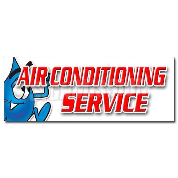 AIR CONDITIONING SERVICE sticker ac cooling tech air cold maintenance, D-36 Air Conditioning Service